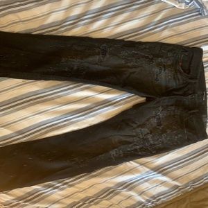Diesel jeans, size 33-32 black with distressed
